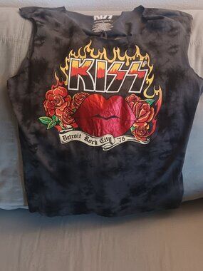 Kiss T-shirt, style cut weave, sleeveless, Detroit Rock City 76 , Size (M)